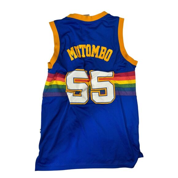 Adidas Hardwood Classics Dikembe Mutombo Denver Nuggets Sewn Jersey Size M +2 - Picture 2 of 6
